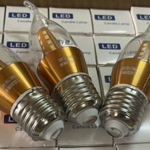 Bóng nhọn / Bóng nến - E14/E27 MTX-5W - Trắng / Vàng