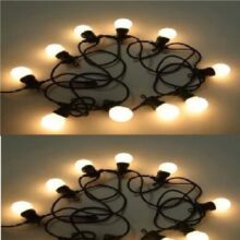 Bộ đèn dây bóng tròn - 5M/dây , NT-CP-5M-10T-WW - Vàng